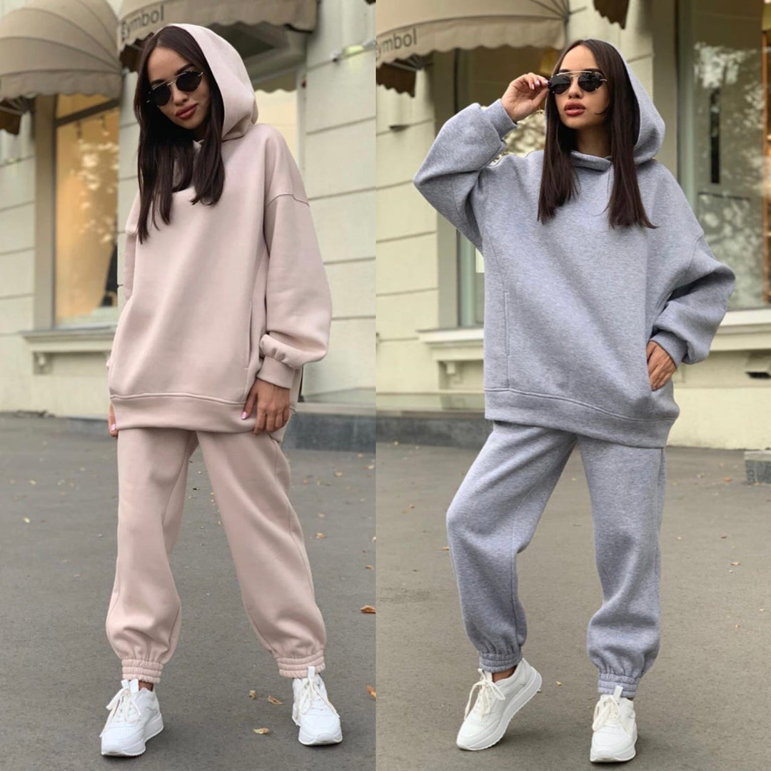 Damer Avslappnad och bekväm sweatshirt-set med huva Mirla-Eva Jonsson