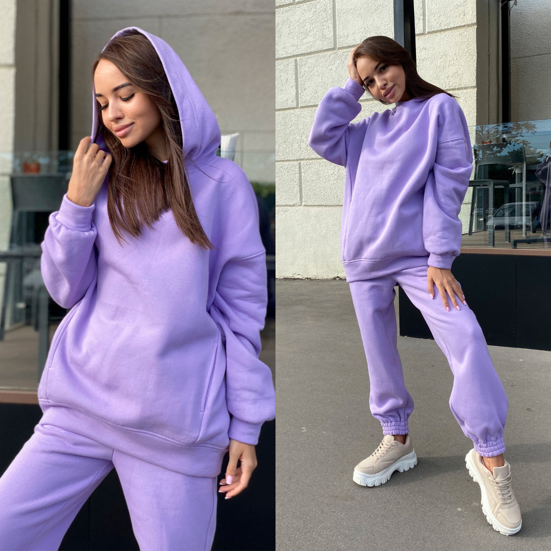 Damer Avslappnad och bekväm sweatshirt-set med huva Mirla-Eva Jonsson
