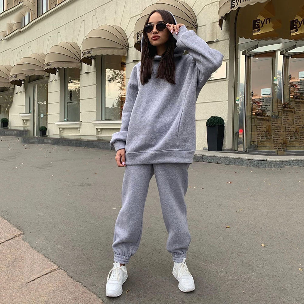 Damer Avslappnad och bekväm sweatshirt-set med huva Mirla-Eva Jonsson