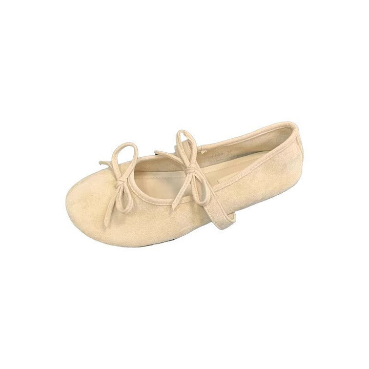 Damer Ballerinas i Mjuk Mocka med Delikat Snördekoration Mirla-Eva Jonsson