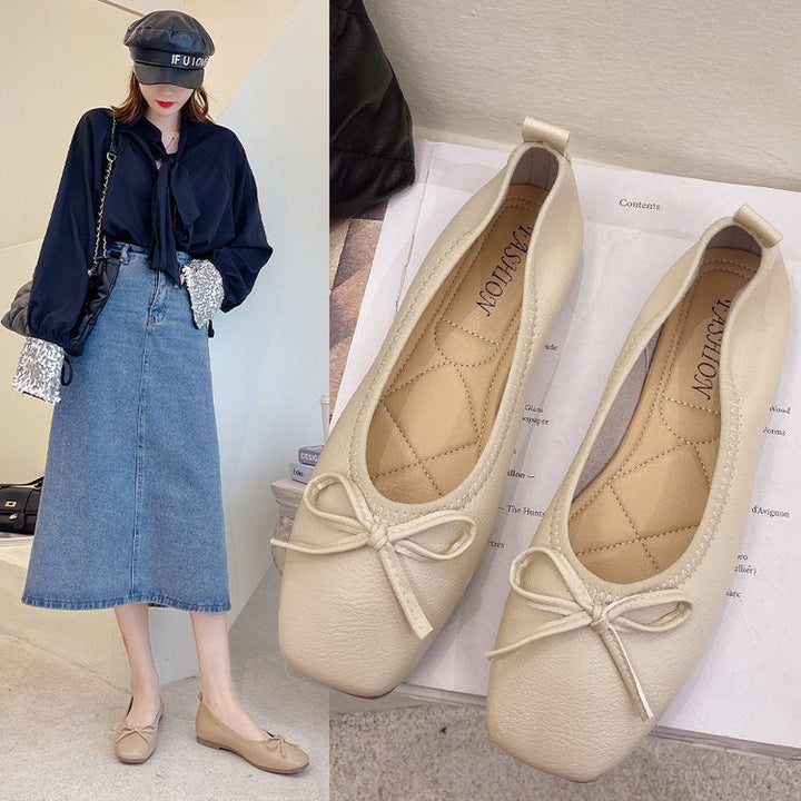 Damer Ballerinas med Elegant Slipsdetalj och Högkvalitativt Läder Mirla-Eva Jonsson