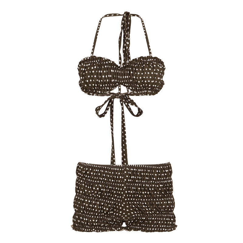 Damer Bandeau-Bikini Set med rynkor och lekfullt prickmönster Mirla-Eva Jonsson