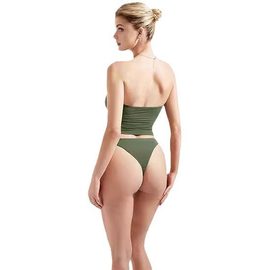 Damer Bandeau Bikini-set med modernt hög midja snitt Mirla-Eva Jonsson