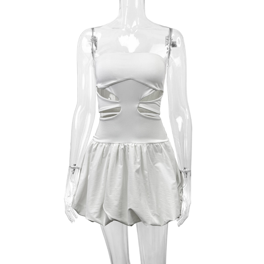Damer Bandeau Mini Klänning med cut-out-detaljer och voluminös kjol Mirla-Eva Jonsson