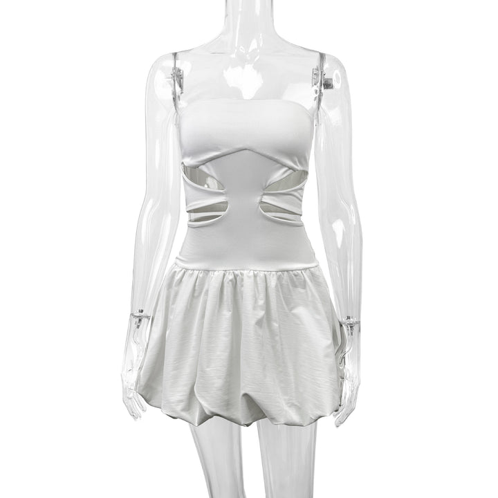 Damer Bandeau Mini Klänning med cut-out-detaljer och voluminös kjol Mirla-Eva Jonsson