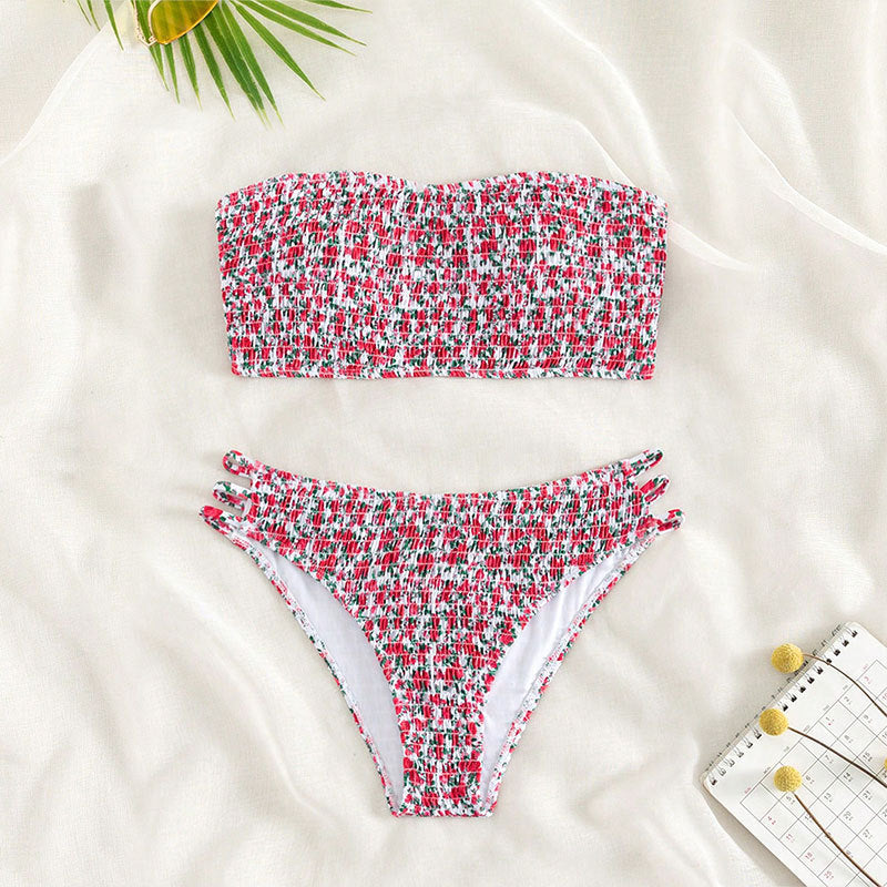 Damer Bandeau-bikini med raffinerade volangdetaljer Mirla-Eva Jonsson