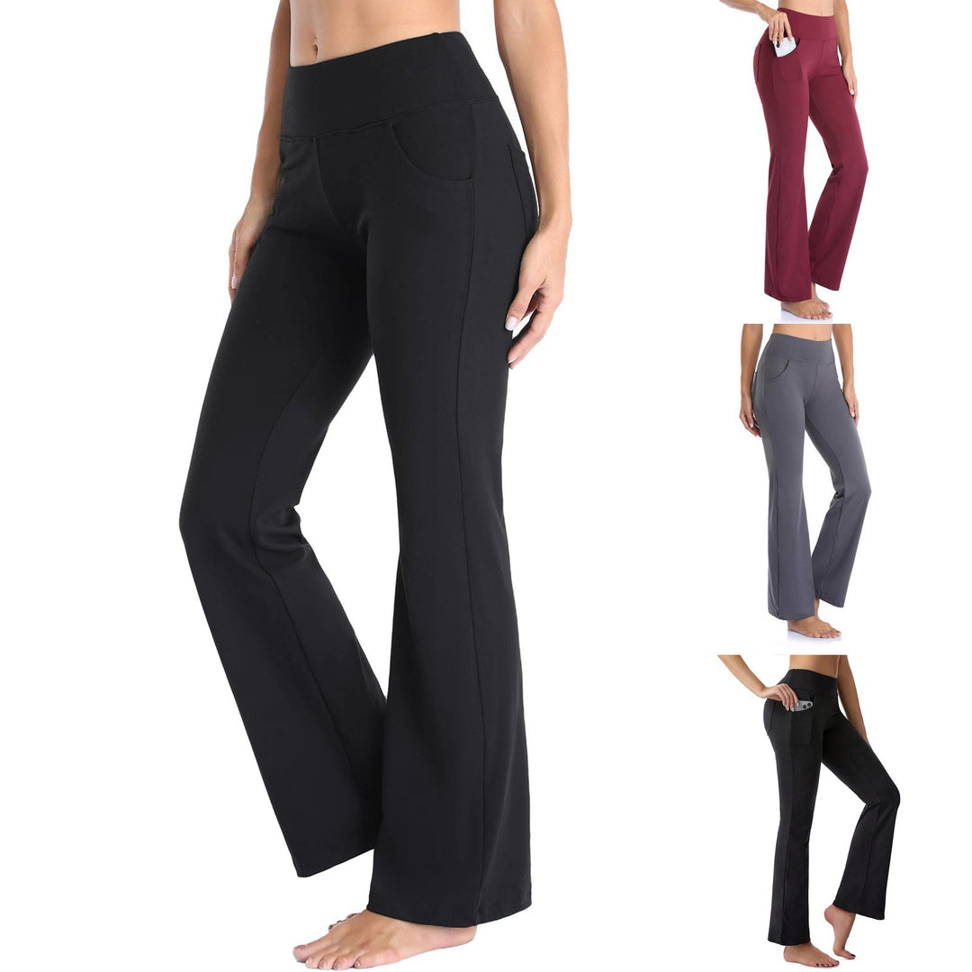 Damer Bekväm Bootcut-byxa med elastisk midja och funktionella fickor Mirla-Eva Jonsson