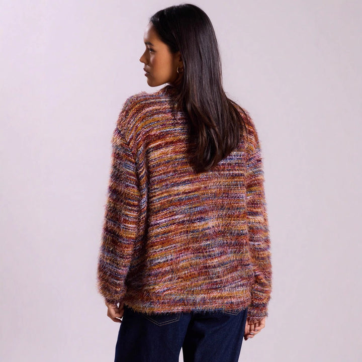 Damer Bekväm Fleece-KARDIGAN i avslappnad Oversized-snitt Mirla-Eva Jonsson