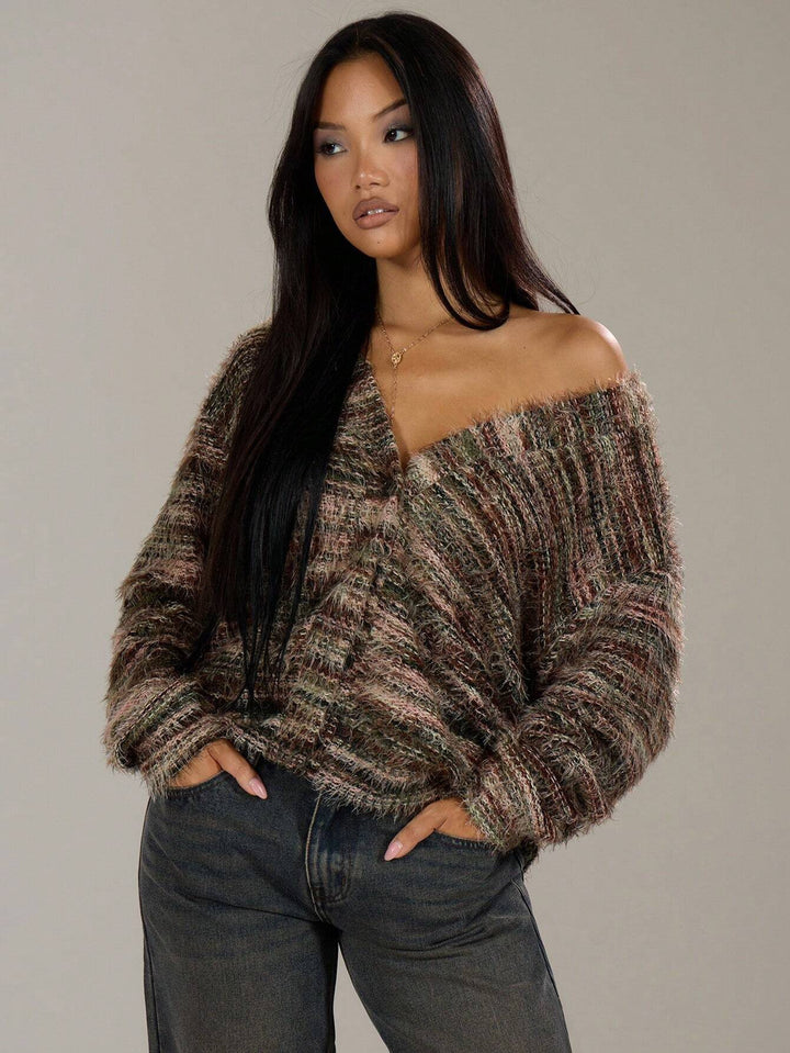 Damer Bekväm Fleece-KARDIGAN i avslappnad Oversized-snitt Mirla-Eva Jonsson