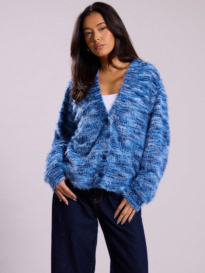 Damer Bekväm Fleece-KARDIGAN i avslappnad Oversized-snitt Mirla-Eva Jonsson