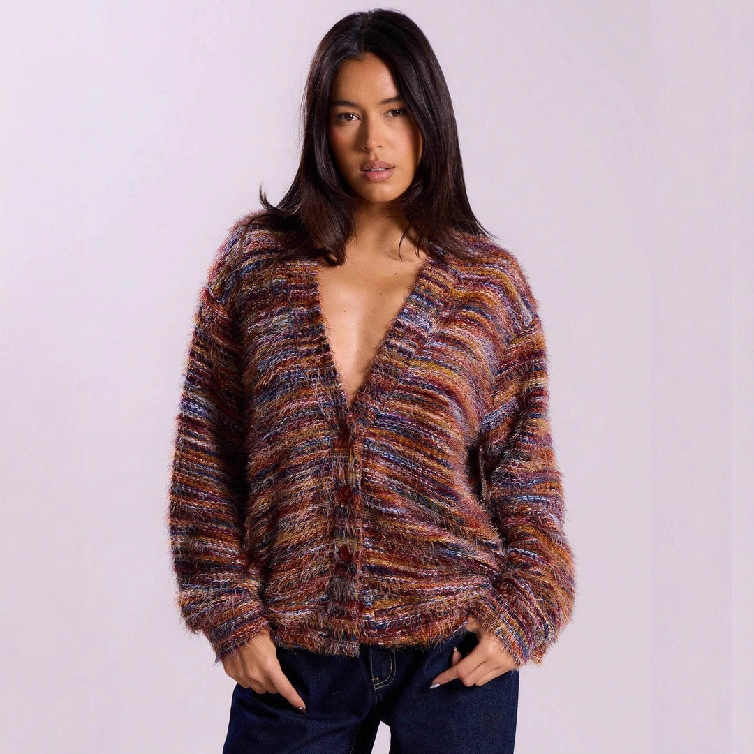 Damer Bekväm Fleece-KARDIGAN i avslappnad Oversized-snitt Mirla-Eva Jonsson