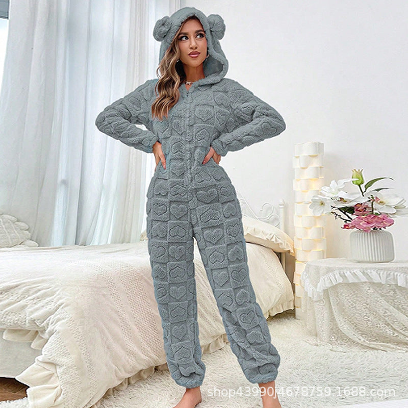 Damer Bekväm Fleece-overall med huva Mirla-Eva Jonsson