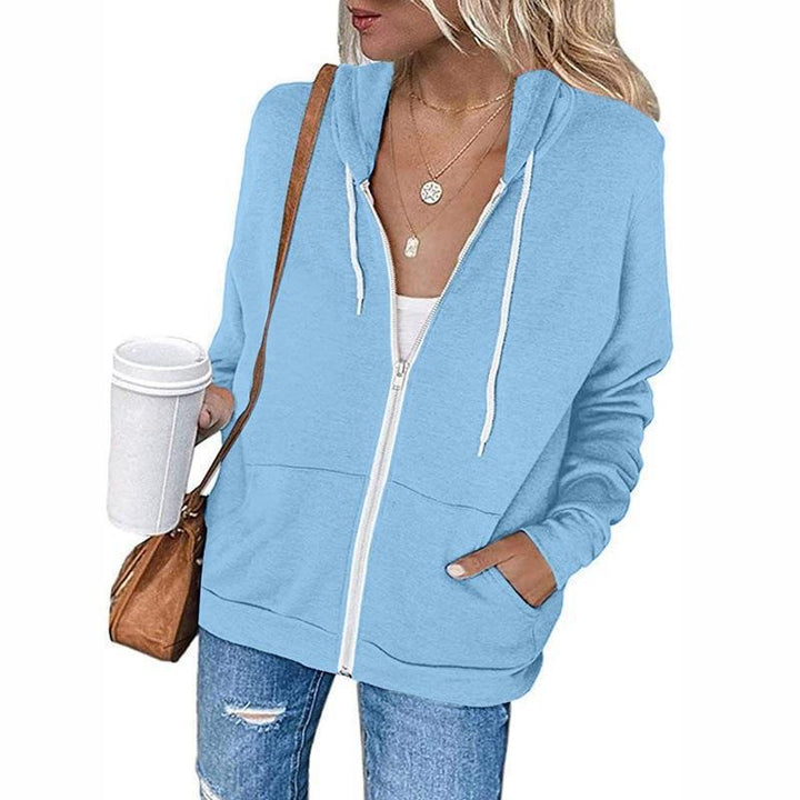 Damer Bekväm Hoodiejacka med genomgående dragkedja och stora fickor Eva Jonsson-Eva Jonsson