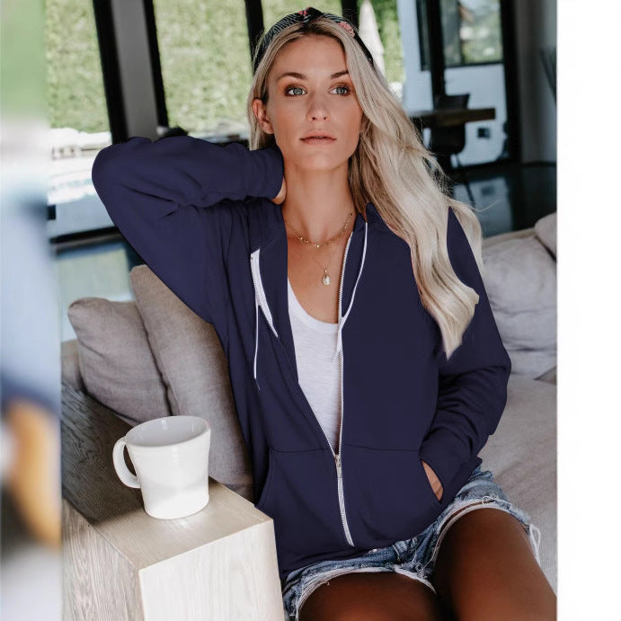 Damer Bekväm Huva Jacka med Klassisk Skärning och Praktiska Fickor Mirla-Eva Jonsson