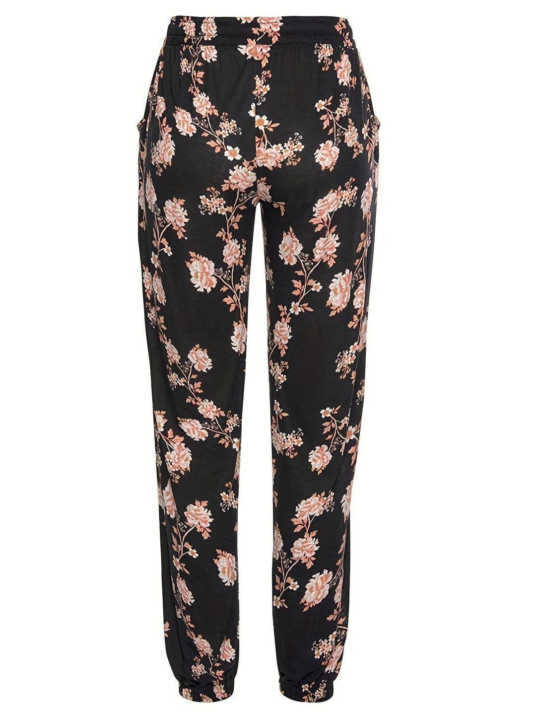 Damer Bekväm Jerseybyxa med blommönster och elastisk midja Mirla-Eva Jonsson