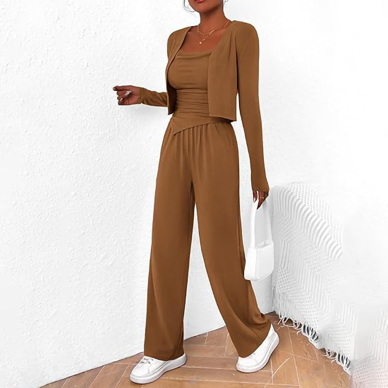 Damer Bekväm Jumpsuit med ärmlös blus och öppen cardigan Mirla-Eva Jonsson
