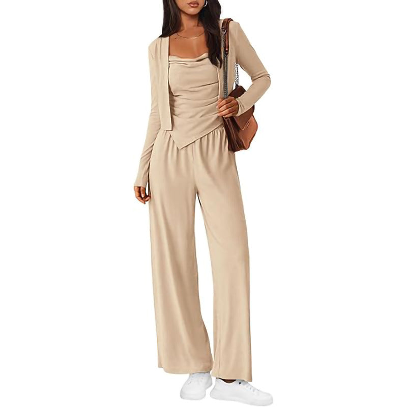 Damer Bekväm Jumpsuit med ärmlös blus och öppen cardigan Mirla-Eva Jonsson