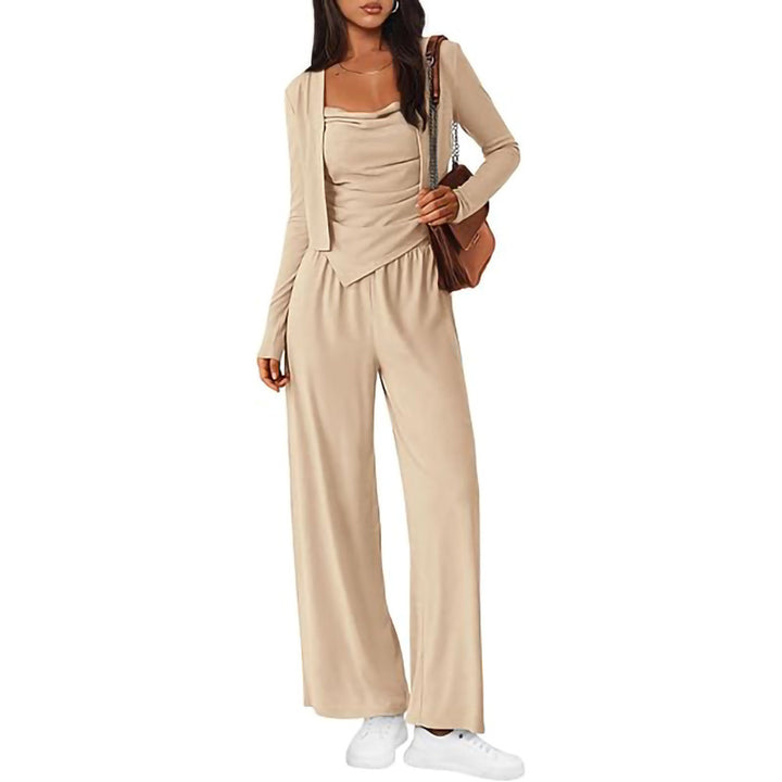Damer Bekväm Jumpsuit med ärmlös blus och öppen cardigan Mirla-Eva Jonsson