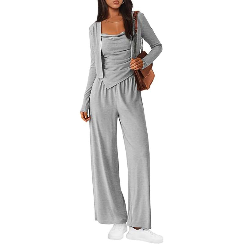 Damer Bekväm Jumpsuit med ärmlös blus och öppen cardigan Mirla-Eva Jonsson