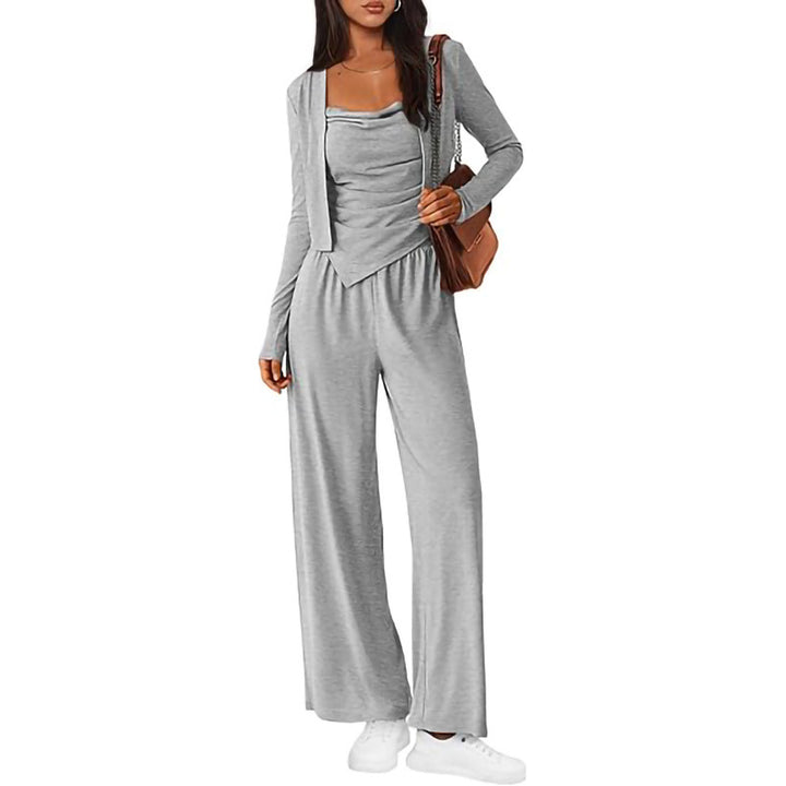 Damer Bekväm Jumpsuit med ärmlös blus och öppen cardigan Mirla-Eva Jonsson