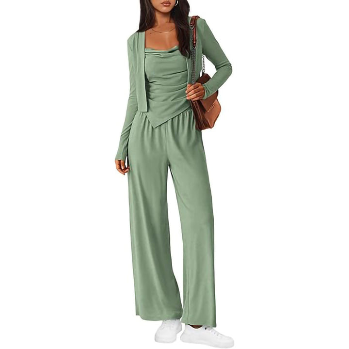 Damer Bekväm Jumpsuit med ärmlös blus och öppen cardigan Mirla-Eva Jonsson