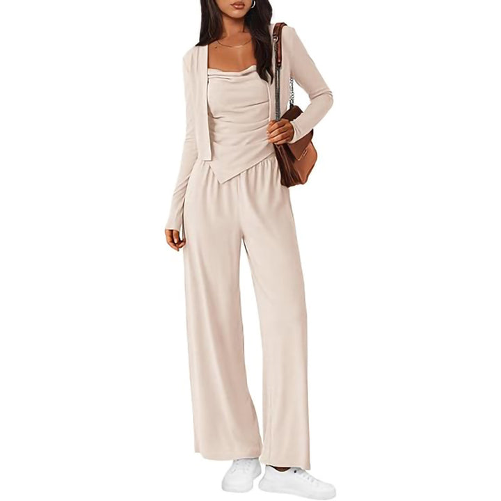Damer Bekväm Jumpsuit med ärmlös blus och öppen cardigan Mirla-Eva Jonsson