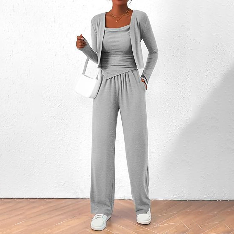 Damer Bekväm Jumpsuit med ärmlös blus och öppen cardigan Mirla-Eva Jonsson