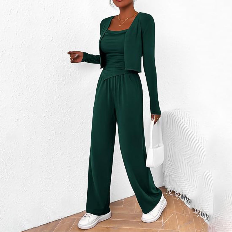 Damer Bekväm Jumpsuit med ärmlös blus och öppen cardigan Mirla-Eva Jonsson