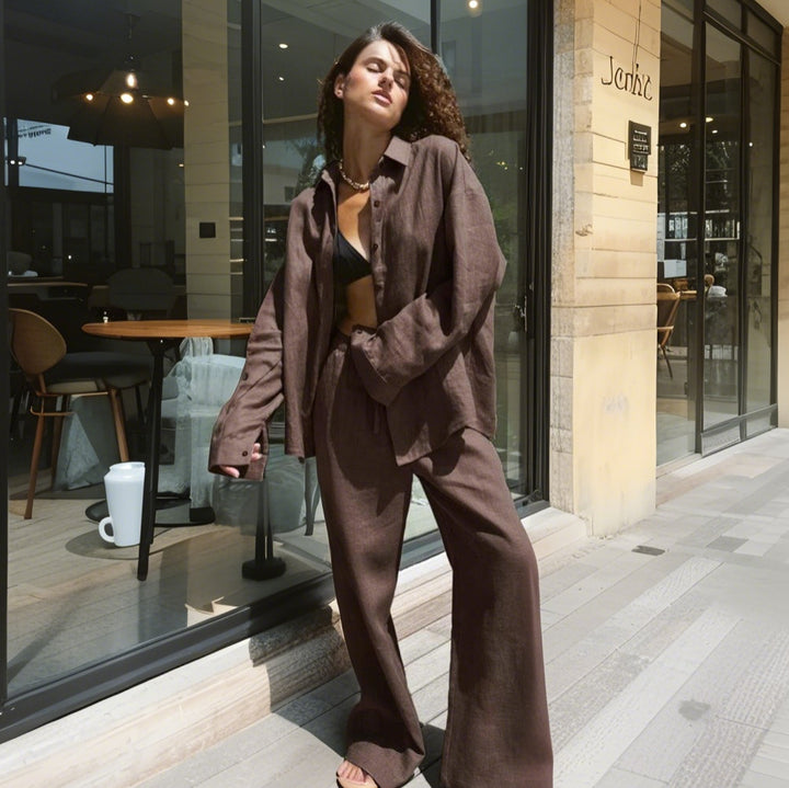 Damer Bekväm Linne-Loungewear-Kostym Eva Jonsson-Eva Jonsson