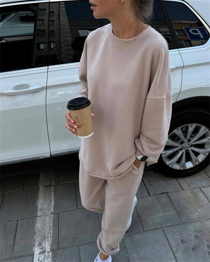 Damer Bekväm Lounge-set med Oversized-sweatshirt och elastiska byxor Eva Jonsson-Eva Jonsson
