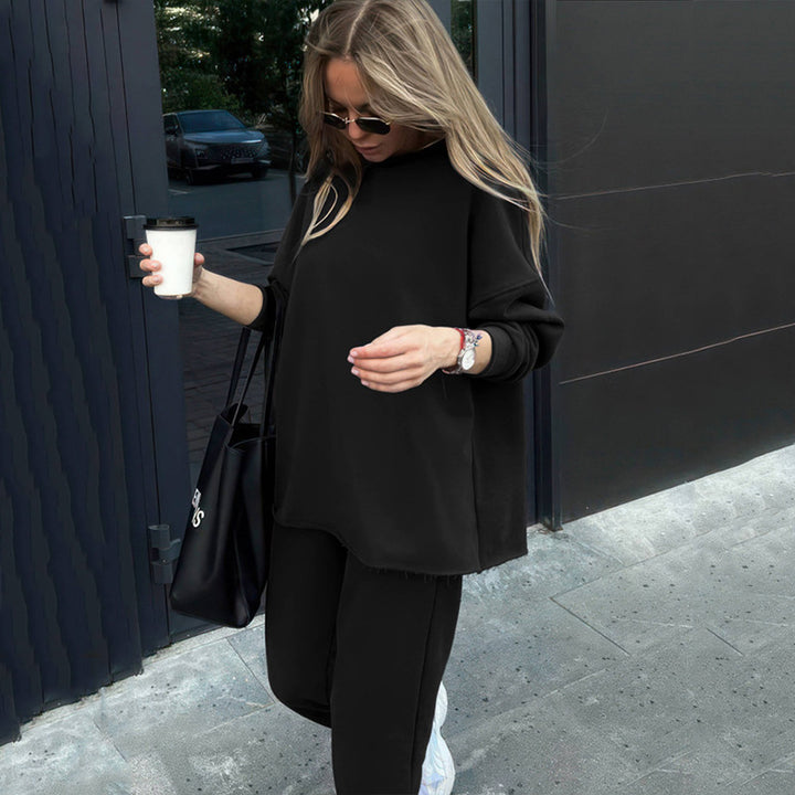Damer Bekväm Lounge-set med Oversized-sweatshirt och elastiska byxor Eva Jonsson-Eva Jonsson