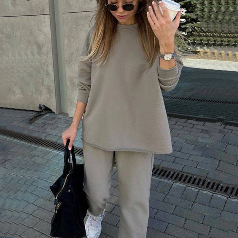 Damer Bekväm Lounge-set med Oversized-sweatshirt och elastiska byxor Eva Jonsson-Eva Jonsson