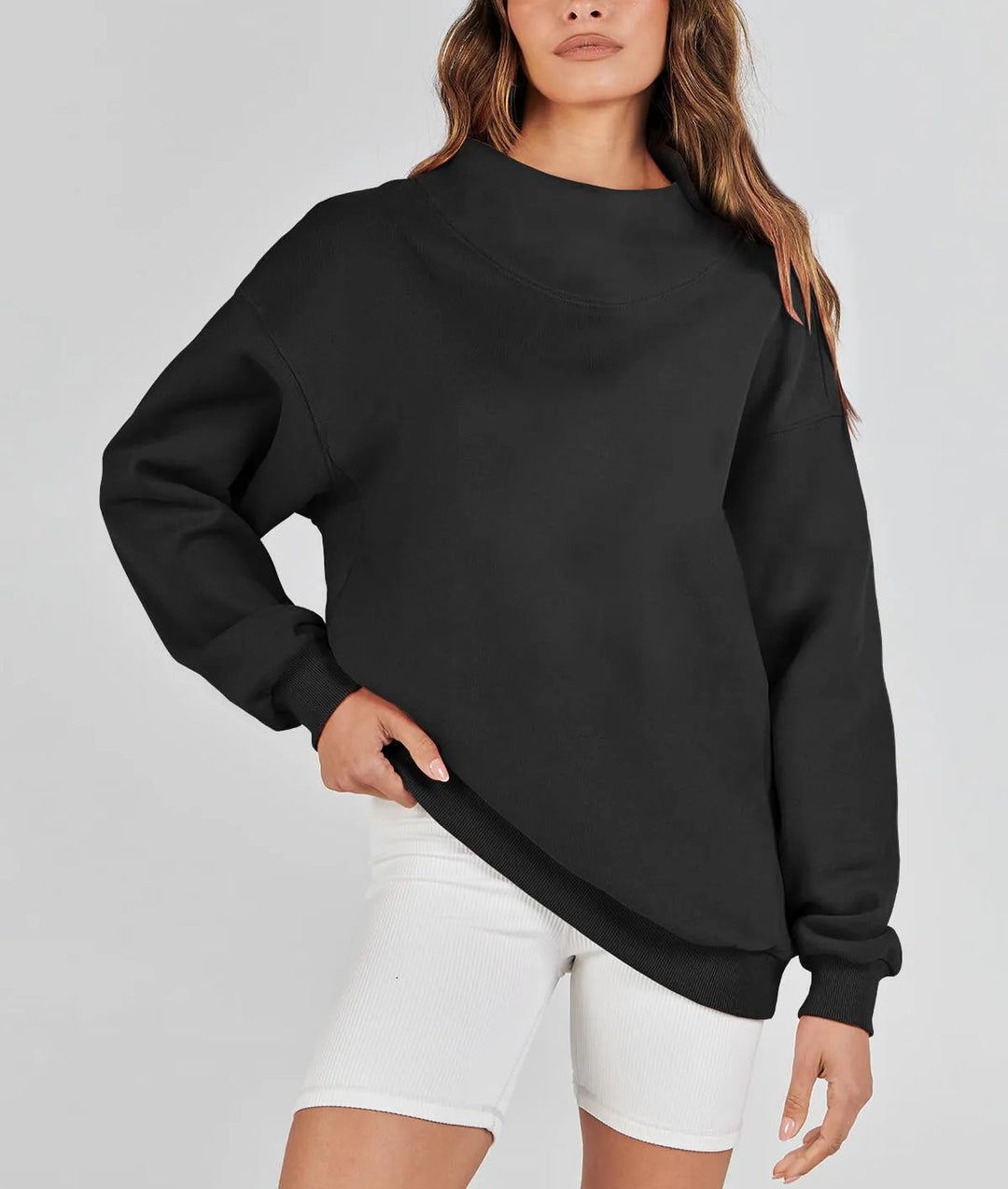 Damer Bekväm Oversize Tröja med Hög Krage Mirla-Eva Jonsson