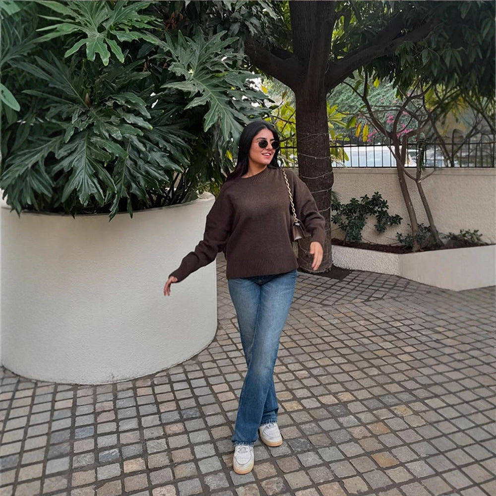 Damer Bekväm Oversized Crewneck Pullover Mirla-Eva Jonsson