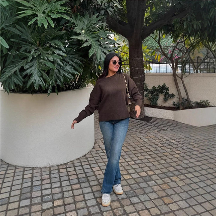 Damer Bekväm Oversized Crewneck Pullover Mirla-Eva Jonsson