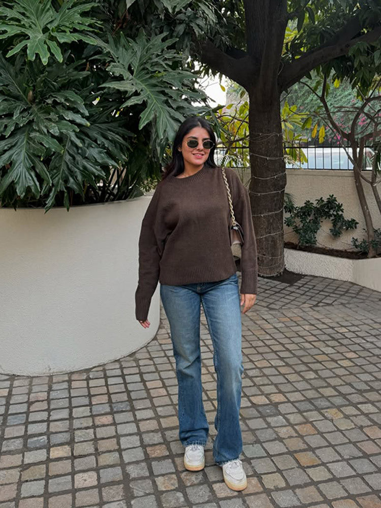 Damer Bekväm Oversized Crewneck Pullover Mirla-Eva Jonsson