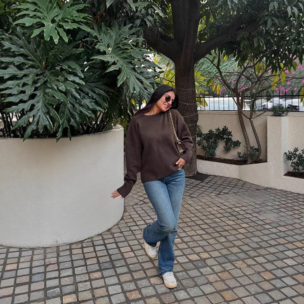 Damer Bekväm Oversized Crewneck Pullover Mirla-Eva Jonsson