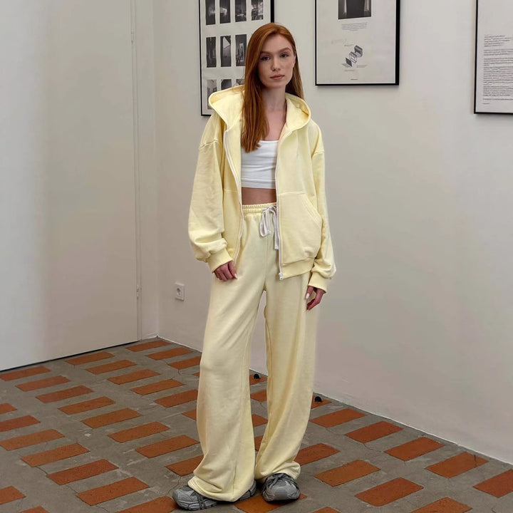 Damer Bekväm Oversized Fritidsset med Huva och Dragkedja Eva Jonsson-Eva Jonsson