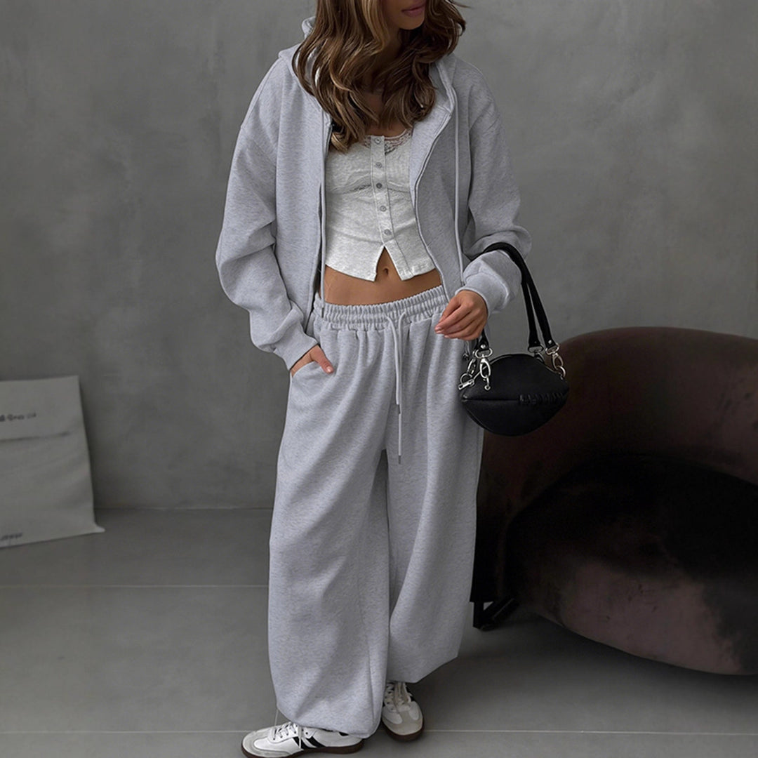 Damer Bekväm Oversized Loungeset med Huva och Elastisk Midja Mirla-Eva Jonsson