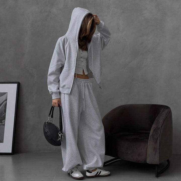 Damer Bekväm Oversized Loungeset med Huva och Elastisk Midja Mirla-Eva Jonsson