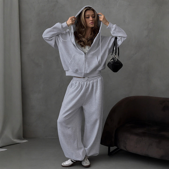Damer Bekväm Oversized Loungeset med Huva och Elastisk Midja Mirla-Eva Jonsson