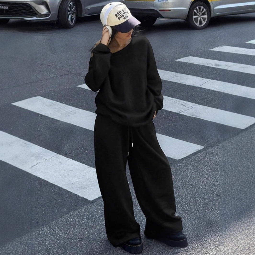 Damer Bekväm Oversized Sweatpants och Casual Tröja Mirla-Eva Jonsson