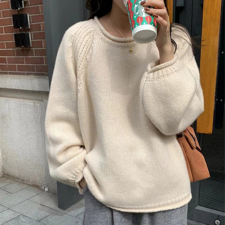 Damer Bekväm Oversized Tröja i högkvalitativ bomull med ribbdetaljer Eva Jonsson-Eva Jonsson