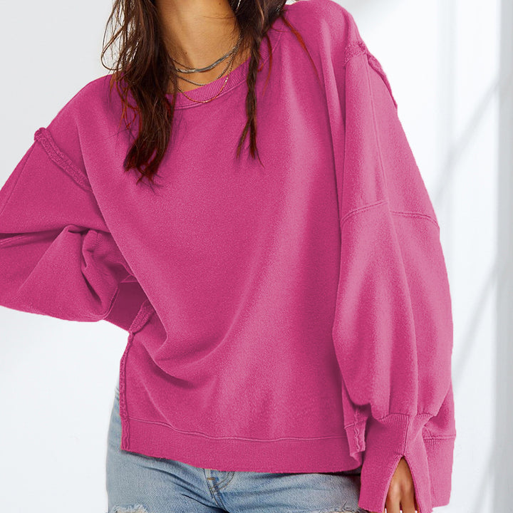 Damer Bekväm Oversized Tröja med Casual Puffärmar Mirla-Eva Jonsson