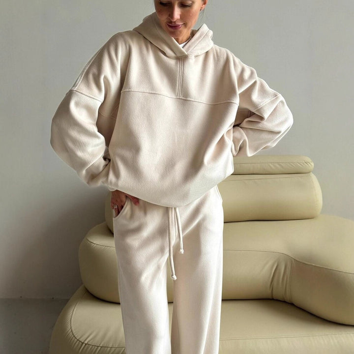Damer Bekväm Premium-Hoodie och Vid Byxa Set Mirla-Eva Jonsson