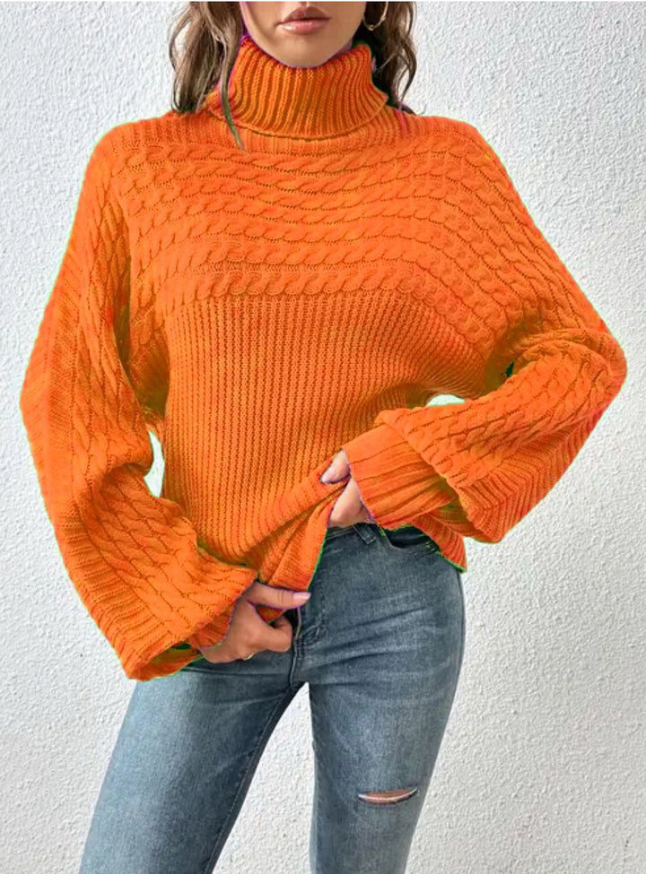 Damer Bekväm Rollkragetröja med Strukturerad Design Eva Jonsson-Eva Jonsson