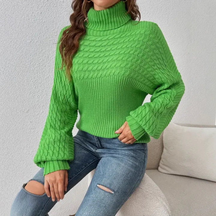 Damer Bekväm Rollkragetröja med Strukturerad Design Eva Jonsson-Eva Jonsson