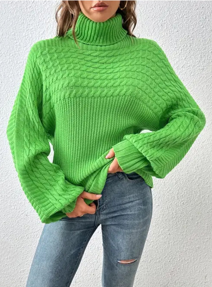 Damer Bekväm Rollkragetröja med Strukturerad Design Eva Jonsson-Eva Jonsson