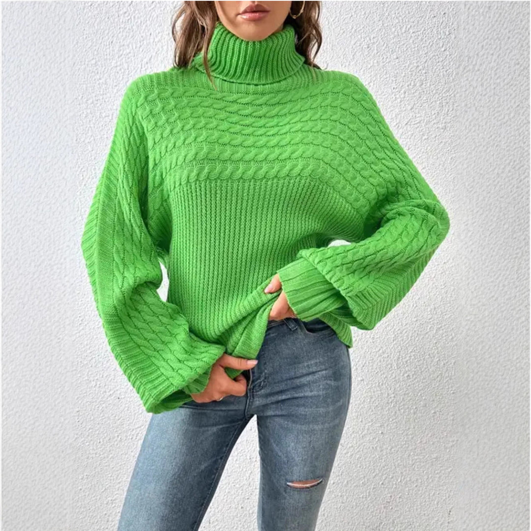 Damer Bekväm Rollkragetröja med Strukturerad Design Eva Jonsson-Eva Jonsson