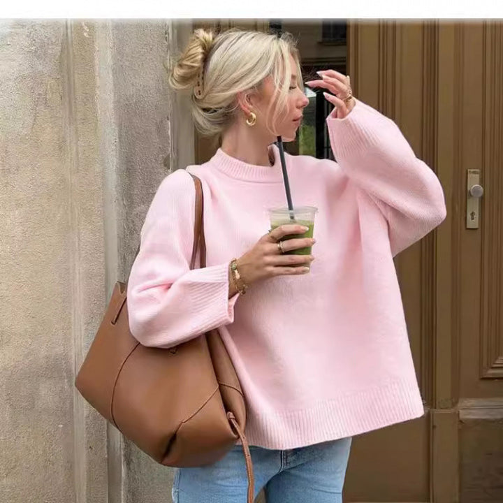 Damer Bekväm Stickad Kort Tröja Eva Jonsson-Eva Jonsson